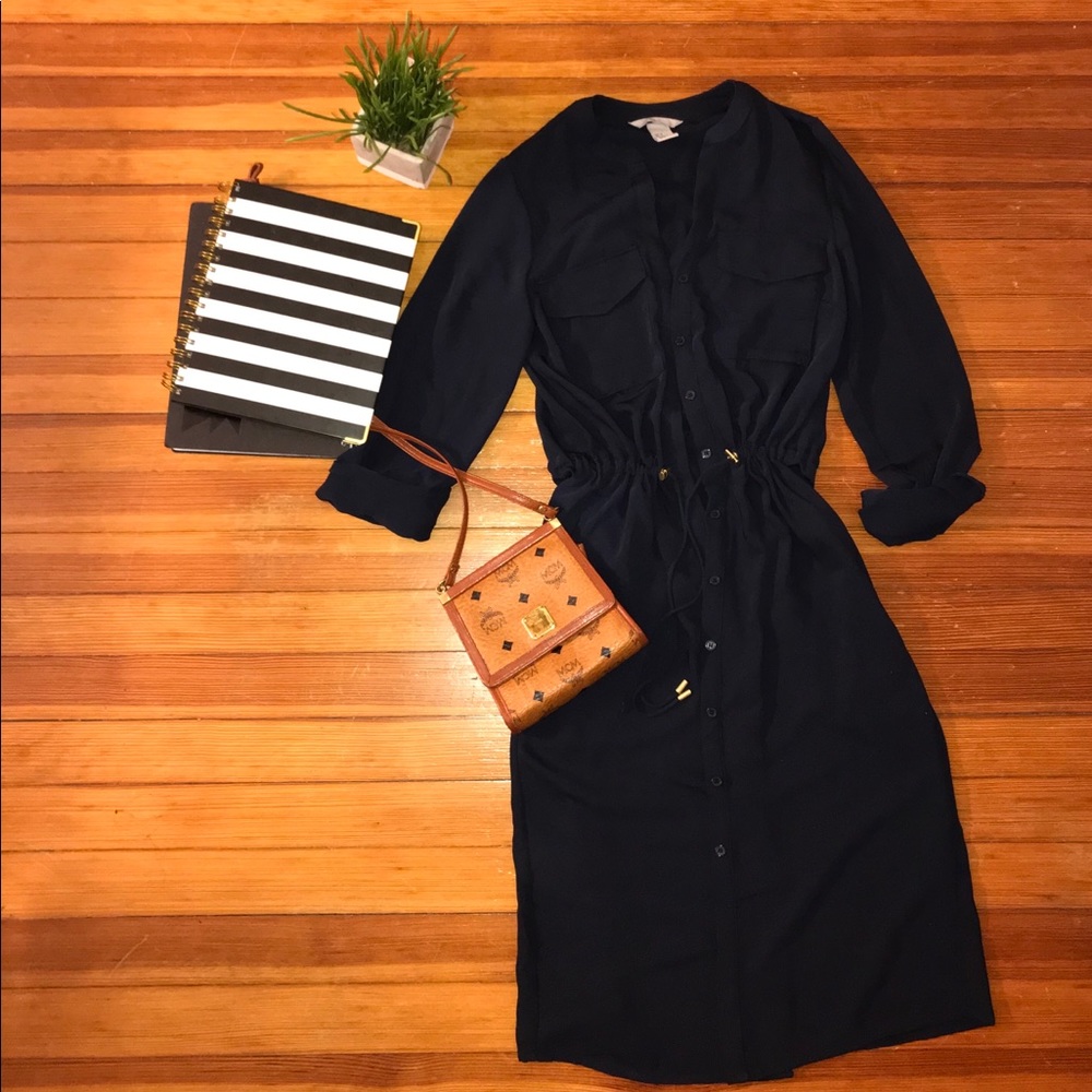H&M Navy Long Sleeve Dress